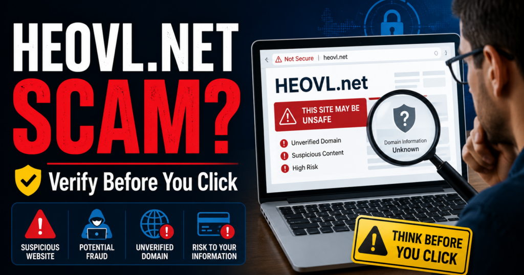 HEOVL.net scam or legit warning about redirects, unfamiliar links, website safety and protecting personal information