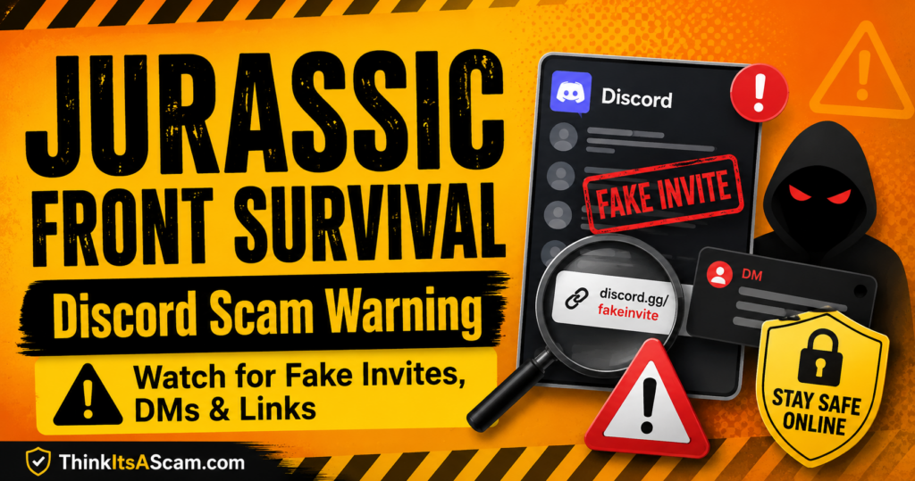 Be careful with Jurassic Front Survival Discord messages, invites, and links, especially if they ask you to log in, download files, or verify your account. Jurassic Front Survival Discord scam warning - watch for fake invites, DMs, and links