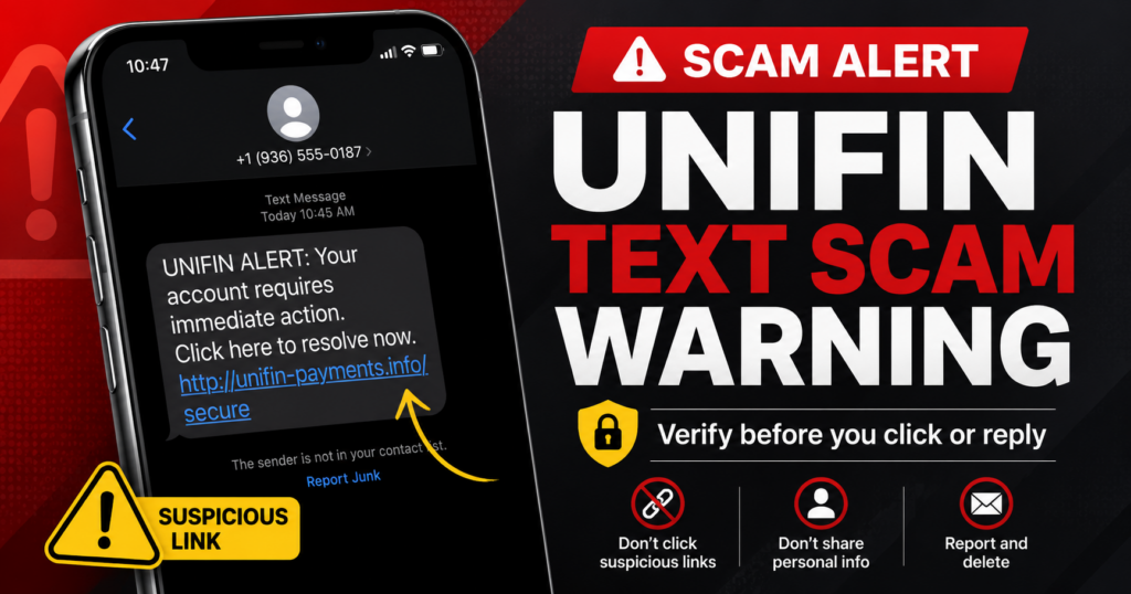 Unifin Text Scam or Legit? Debt Collection Texts Explained Unifin text scam or legit warning explaining debt collection messages, wrong-number texts, validation and safe verification