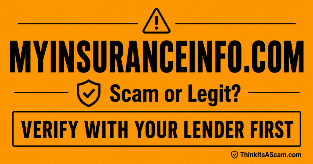 MyInsuranceInfo.com Scam Or Legit MyInsuranceInfo.com scam or legit warning - verify with your lender first