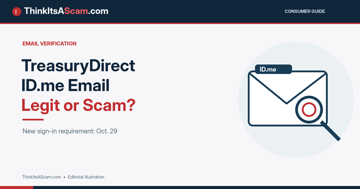 Editorial illustration about verifying a TreasuryDirect ID.me email