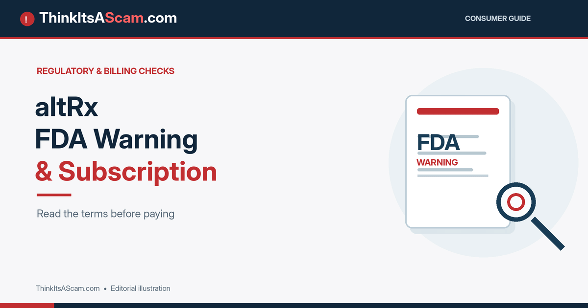 Editorial illustration about altRx FDA warning and billing checks